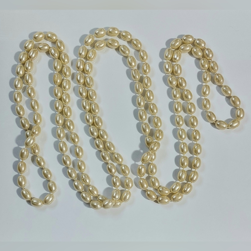 37 Inch Long Strand Vintage Pearl Necklace